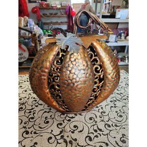 Metal Pumpkin Candle Holder